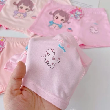 Sét 4 Quần chip đùi bé gái size 10‑25kg, thun coton mềm mát, co giãn tốt, giá 15.000₫ 3