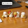 Set 4 tượng mèo Thần Tài may mắn Minekineko decor dễ thương cho bàn và xe ô tô 3