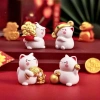 Set 4 tượng mèo Thần Tài may mắn Minekineko decor dễ thương cho bàn và xe ô tô 4
