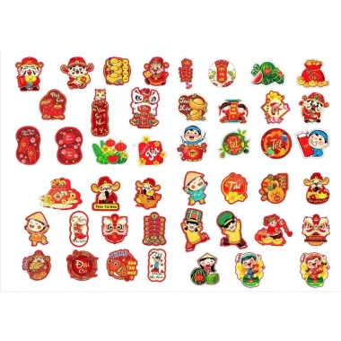 Set 45 tag treo tháp bánh, tháp nước, cây đào, cây mai - Trang trí Tết 25.000₫