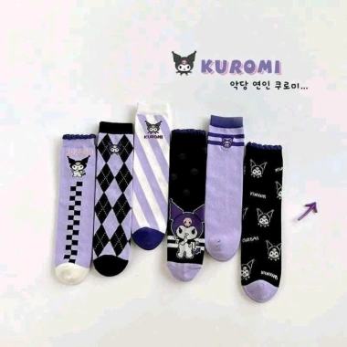 Set 5-10 đôi tất đùi Kuromi trẻ em 2-10 tuổi, chất liệu mềm, màu sắc dễ thương, giá chỉ 28.000 VND