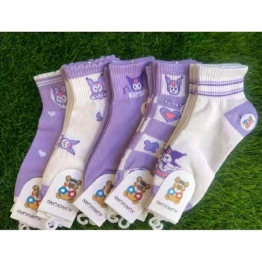 Sét 5-10 Đôi Tất Hoạt Hình Kuromi Dễ Thương Cho Bé Gái Giá Giảm 65.000đ