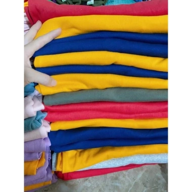 Sét 5 áo cao cổ cotton dày dặn, màu trơn, size 8‑24kg, giảm 17% cho bé trai & bé gái