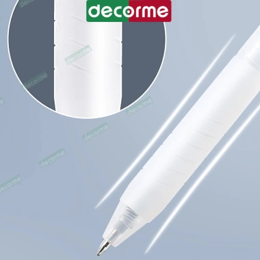 Set 5 bút bi gel 0.5mm Decorme - Ngòi trắng, viết mực đen mượt, giá chỉ 15.600₫