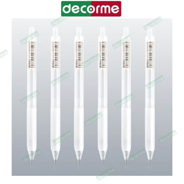 Set 5 bút bi gel 0.5mm Decorme - Ngòi trắng, viết mực đen mượt, giá chỉ 15.600₫