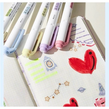 Set 5 bút ghi chú Highlight dạ quang 2 đầu 5 màu pastel Bitoon - 30.500₫