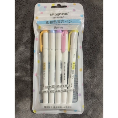 Set 5 bút ghi chú Highlight dạ quang 2 đầu 5 màu pastel Bitoon - 30.500₫ 10 Set 5 bút ghi chú Highlight dạ quang 2 đầu 5 màu pastel Bitoon - 30.500₫ 10