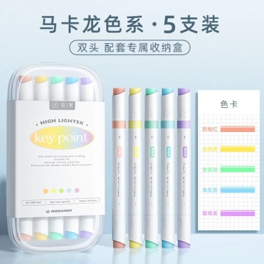 Set 5 bút highlighter KEY POINT pastel 2 đầu - màu nhẹ, giá ưu đãi 50.000 6