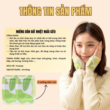 Set 5 Cặp Miếng Dán Giữ Ấm Ngải Cứu - Giảm Đau Bụng Kinh, Đau Cơ, Đau Khớp - Giá Ưu Đãi 59.000₫