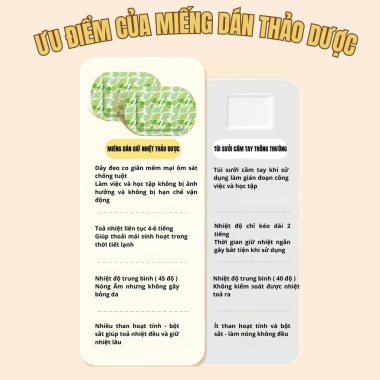 Set 5 Cặp Miếng Dán Giữ Ấm Ngải Cứu - Giảm Đau Bụng Kinh, Đau Cơ, Đau Khớp - Giá Ưu Đãi 59.000₫