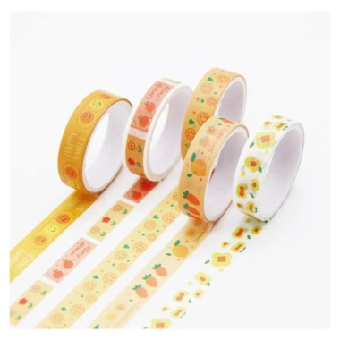Set 5 cuộn Washi Tape pastel cute - Trang trí sổ tay, bullet journal, dán quà, 22.000₫