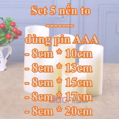 Set 5 đèn nến điện tử pin - Trang trí sinh nhật, Noel, Giáng sinh, Tết rực rỡ, 145.000 VND 7 Set 5 đèn nến điện tử pin - Trang trí sinh nhật, Noel, Giáng sinh, Tết rực rỡ, 145.000 VND 7