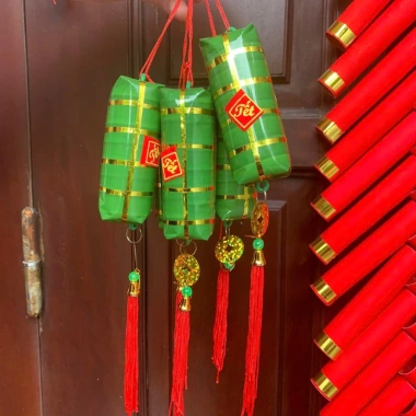 Set 5 Đồ Decor Bánh Trưng Bánh Tét Đón Tết Trang trí Ngày Xuân Giá 45.000₫