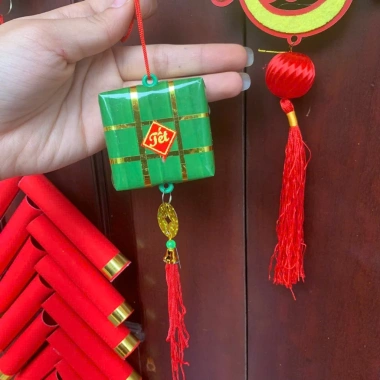 Set 5 Đồ Decor Bánh Trưng Bánh Tét Đón Tết Trang trí Ngày Xuân Giá 45.000₫
