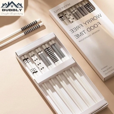 Set 5 Đôi Đũa Sứ Nhật Bản Cao Cấp - Sang Trọng, Không Bong Tróc, Chống Ẩm Mốc, Giá ưu đãi 59.000₫