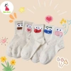 Set 5 Đôi Tất Cao Cổ Nữ Họa Tiết Biểu Cảm Dễ Thương Màu Muối Tiêu - 12.900₫ 2