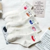 Set 5 Đôi Tất Cao Cổ Nữ Họa Tiết Biểu Cảm Dễ Thương Màu Muối Tiêu - 12.900₫ 9