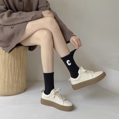 Sét 5 đôi tất cổ cao chữ C cho nam nữ, cotton co giãn thoáng khí, mẫu T13 - Giá chỉ 40.000đ 5