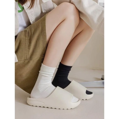 Set 5 Đôi Tất Cổ Cao Nữ Vải Cotton Mềm Co Giãn Thời Trang Hàn Quốc - Giá 12.900 VND 5
