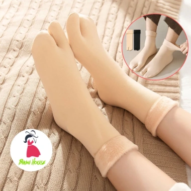 Set 5 Đôi Tất Lót Lông Cao Xỏ Ngón Nam Nữ Ấm Giữ Nhiệt Tránh Ré t Giá 15.900 VND