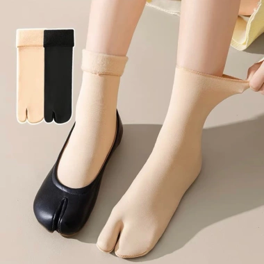 Set 5 Đôi Tất Lót Lông Cao Xỏ Ngón Nam Nữ Ấm Giữ Nhiệt Tránh Ré t Giá 15.900 VND