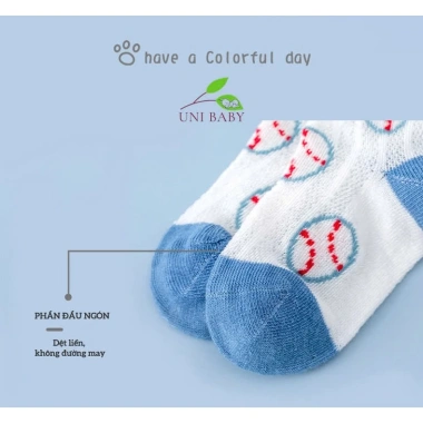 Set 5 đôi tất lưới cho bé 0-5 tuổi, cotton mềm mại, thoáng khí, co giãn tốt - Giá chỉ 80.000₫