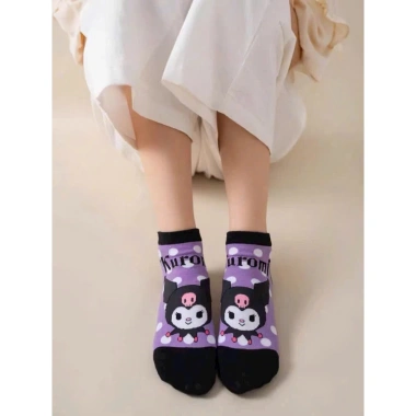 Sét 5 Đôi Tất Người Lớn Cotton Tím Họa Tiết Hoạt Hình Dễ Thuống - Mã TA49 3