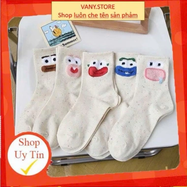 Sét 5 đôi tất nữ cổ cao hoạt hình cute TA56 - Giá chỉ 40.000đ, giảm từ 50.400đ
