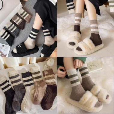 Set 5 Đôi Tất Nữ Cổ Cao Vintage Kẻ Tone Nâu Phong Cách Hàn Giá 9.600₫ 2