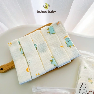 Set 5 Khăn BabyChou Mềm Mịn, Thoáng Mát, An Toàn Cho Bé - Giá 265.500đ