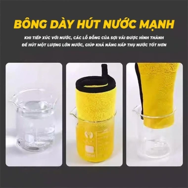Set 5 Khăn Lau Đa Năng LIBITU - 2 Mặt Vàng Xám Thấm Hút Nhanh Xe Ô Tô & Bếp Giá 35.000₫