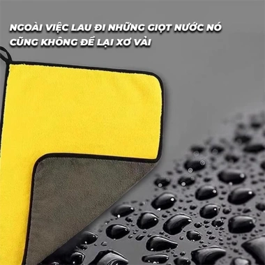 Set 5 Khăn Lau Đa Năng LIBITU - 2 Mặt Vàng Xám Thấm Hút Nhanh Xe Ô Tô & Bếp Giá 35.000₫