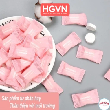 Set 5 Khăn Lau Mặt Tay Du Lịch HGVN Viên Nén 20x20cm Khô Dùng 1 Lần Giá 15.000