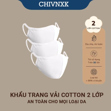 Set 5 Khẩu Trang Vải Cotton Thoáng Mát Kháng Khuẩn Chống Bụi Mịn 23.000₫