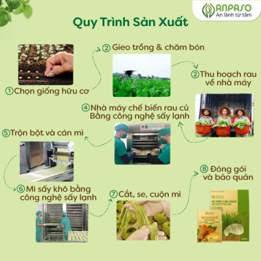 Set 5 Mì Rau Củ Mix Vị Anpaso - Mì Chay Eat Clean 600g Giá chỉ 190.000 đồng 3