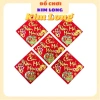 Sét 5 miếng decan nhung đỏ in nổi chữ PHƯỚC TÀI LỘC CHÚC MỪNG - phụ kiện trang trí Tết giá 25.000 VND