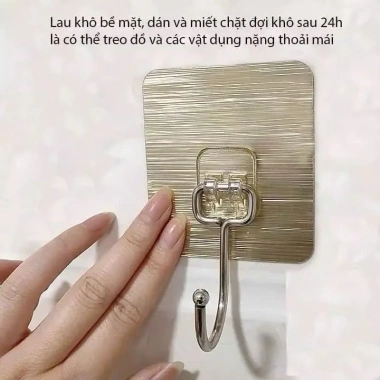 Sét 5 Móc Dán Tường Siêu Dính Inox Chịu Lực, Treo Đồ Đa Năng, Giá 15.000đ