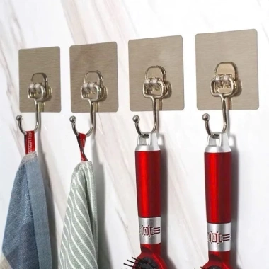 Sét 5 Móc Dán Tường Siêu Dính Inox Chịu Lực, Treo Đồ Đa Năng, Giá 15.000đ
