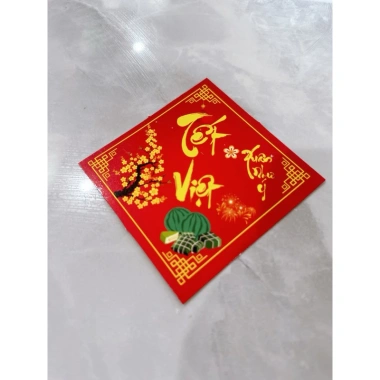 Set 5 tem chữ Tết Việt, Xuân, Bình An, An Khang, Thịnh Vượng 10x10cm – Dán bánh chưng, pháo giấy, trang trí Tết chỉ 9.900đ