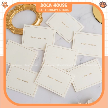 Set 5 thiệp giấy trắng chữ ánh vàng sinh nhật cảm ơn mời quà tặng tinh tế