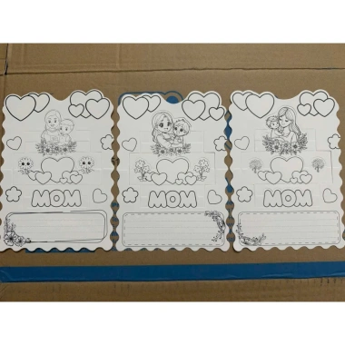 Sét 5 thiệp tô màu 3D gấp dựng bìa cứng - Handmade cho bé tự làm quà 8/3, 20/10 tặng mẹ, cô giáo - Giá chỉ 10.000 VND