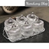 Set 5 thố mứt Tết thủy tinh kèm khay trong suốt - Giá ưu đãi 229.000₫ 2