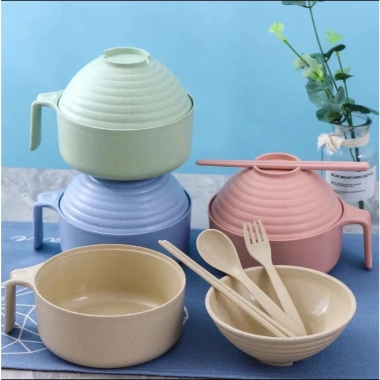 Set 5 tô úp mì lúa mạch đa màu - Bát ăn mì tôm an toàn, giá 34.999đ