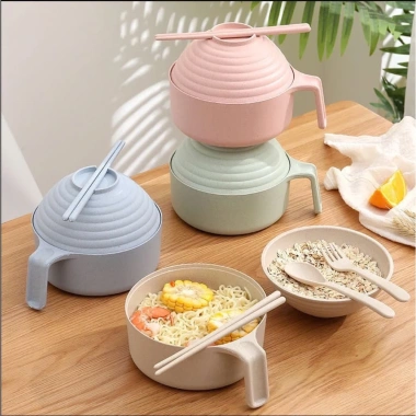 Set 5 tô úp mì lúa mạch đa màu - Bát ăn mì tôm an toàn, giá 34.999đ