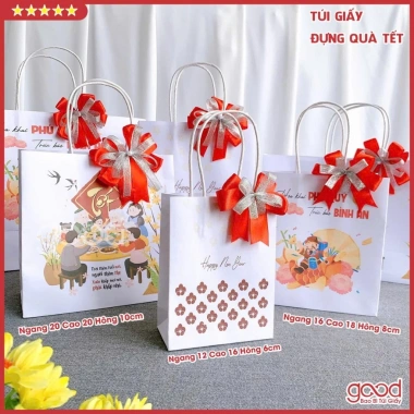 Set 5 túi giấy kraft đựng quà Tết 2.026 mẫu đẹp đủ size, gói quà biếu khách hàng, đối tác, sự kiện 16.000 VND 6