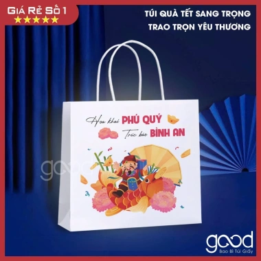 Set 5 túi giấy kraft đựng quà Tết 2.026 mẫu đẹp đủ size, gói quà biếu khách hàng, đối tác, sự kiện 16.000 VND 10