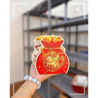 Sét 5 Vỏ Hộp Hình Hũ Thần Tài 2 Mặt Đỏ Vàng - Đựng Trà Bánh, Giỏ Quà Tết, Giá 35.000₫ - Trang Minh Mart 6
