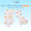 Set 5 Yếm Xô Muslin Boona 4 lớp Họa Tiết Cao Cấp Mềm Mại Đáng Yêu Giá 85.000 VND