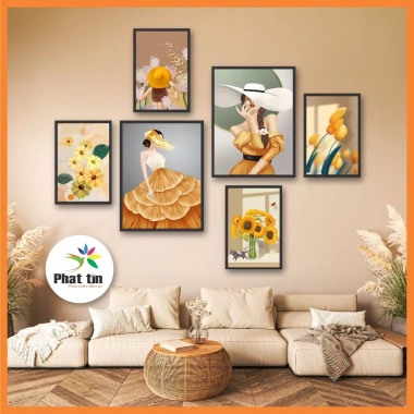 Set 50 ảnh dán tường 6 tranh cô gái thời trang cute, phòng ngủ, phòng khách 86.400₫