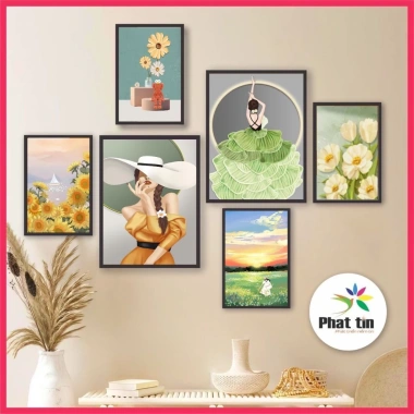 Set 50 ảnh dán tường 6 tranh cô gái thời trang cute, phòng ngủ, phòng khách 86.400₫ 4
